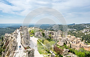 Lower courtyards in Les Baux-de-provence in France