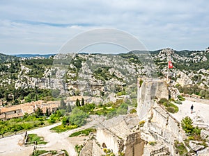 Lower courtyards in Les Baux-de-provence in France