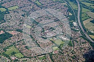 Lower Earley housing estates, Reading - Aerial View
