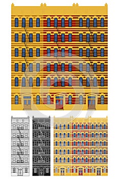 Lower East Side tenements in front view photo