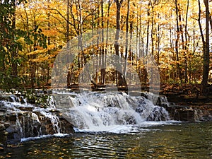 Lower falls during fall season in the Fingerlakes