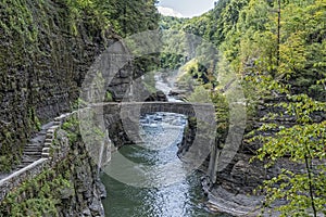 The Lower Falls At Letchworth