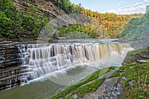 The Lower Falls At Letchworth State Park