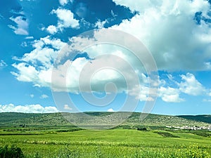 Lower Galilee panorama at spring time