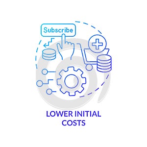 Lower initial costs concept icon