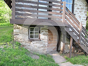 Lower level of the springhouse