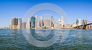 Lower Manhattan Skyline from Brooklyn Bridge Park, NYC, USA