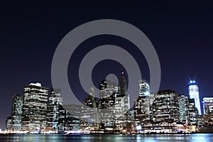 Lower Manhattan Skyline At Night