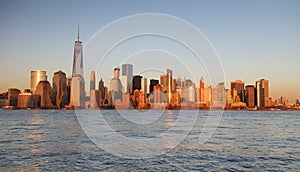 Lower Manhattan skyscrapers and One World Trade Center, New York City