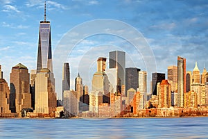 Lower Manhattan skyscrapers and One World Trade Center, New York