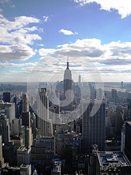 Lower Manhattan skyscrapers view