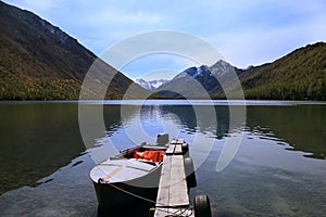 Lower Multinskoe Lake in Altai mountains