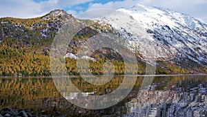 Lower Multinskoe lake in the Altai Mountains