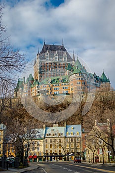 Lower Old Town Basse-Ville and Frontenac Castle - Quebec City, Quebec, Canada