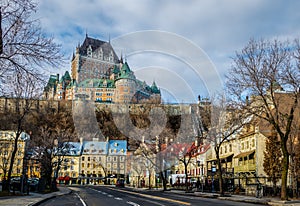 Lower Old Town Basse-Ville and Frontenac Castle - Quebec City, Quebec, Canada