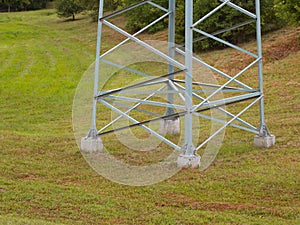 Lower part of a large electric support on a nature background