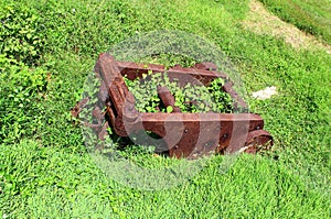 The lower part of the old cannon