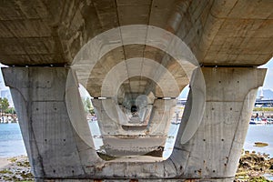 The Villa de Bouzas bridge in Vigo seen from below photo