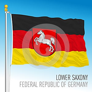 Lower Saxony lander flag, federal state of Germany, europe