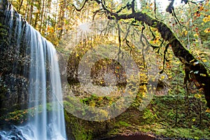 Lower South Falls in Silver Falls State Park, Oregon in autumn