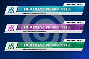 lower third banner for television and steam news channel