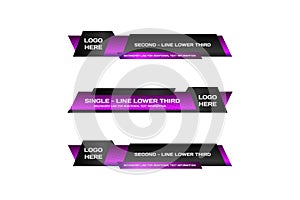 Lower third bar with modern geometric banner design element