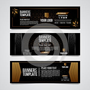 Lower third black and gold silver colorful luxury design web template modern contemporary. Set of banners bar screen broadcast