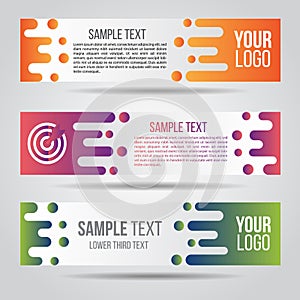 Lower third colorful design template modern contemporary. Set of banners bar screen broadcast bar name. Collection of lower third