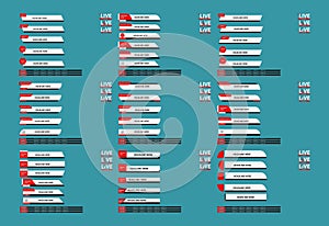Lower Third Template. Set of TV Banners and Bars for News and Sport Channels, Streaming, and Broadcasting