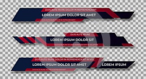 Lower third template. Set of TV banners and bars for news and sport channels, streaming and broadcasting. Collection of lower