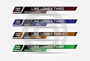 Lower Third TV News Bars Set Vector. News Lower Thirds pack