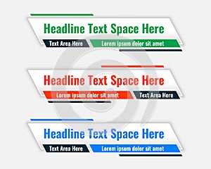 lower third wide banners with text space