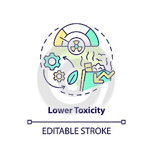Lower toxicity concept icon photo