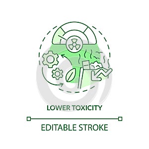 Lower toxicity green concept icon photo