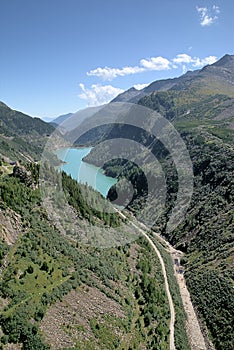 Lower Water Reservoir of Kolnbrein Dam, Carinthia, Austria