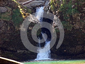 The lower waterfall Giessenfall Der Untere Giessenfall oder Kleiner Giessenfall waterfall on the Thur River - Switzerland