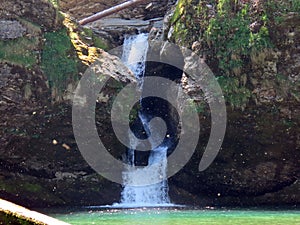 The lower waterfall Giessenfall Der Untere Giessenfall oder Kleiner Giessenfall waterfall on the Thur River - Switzerland
