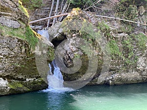 The lower waterfall Giessenfall Der Untere Giessenfall oder Kleiner Giessenfall waterfall on the Thur River - Switzerland