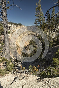 Lower Yellowstone Falls valley cliffs near Artist's point