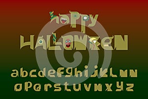 Lowercase alphabet with halloween theme