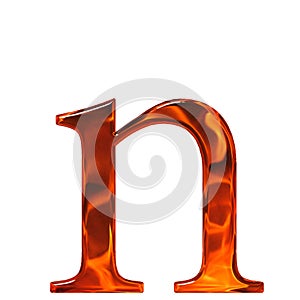Lowercase letter n - the extruded of glass with pattern flame, i