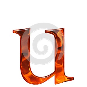 Lowercase letter u - the extruded of glass with pattern flame, i
