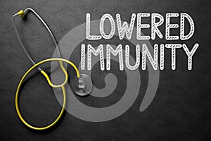 Lowered Immunity Concept on Chalkboard. 3D Illustration.