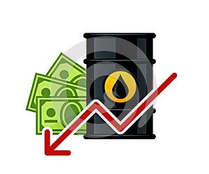 Lowering of barrel oil prices photo