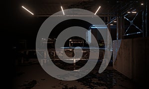 The lowest floor and walkway in military base photo