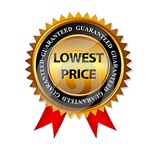Lowest Price Guarantee Gold Label Sign Template photo