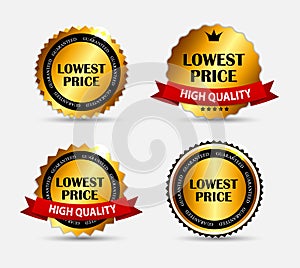 Lowest Price Label Set Vector Illustration