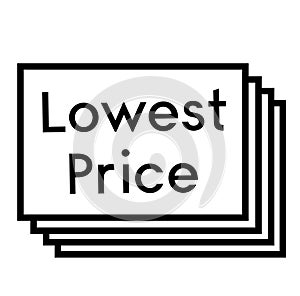 LOWEST PRICE stamp on white background