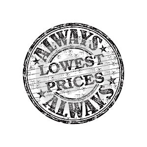 Always lowest prices stamp