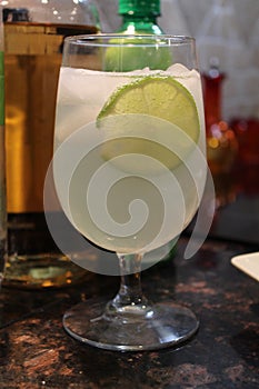 Lowfat lime mixed drink photo
